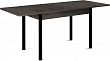 стол Милан-1 EVO 110х70 (+30+30) (ноги 4 чёрный) (серый камень)
